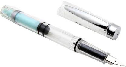 Ledos Demonstrator Piston Fine Nib With Chrome Trims - Blue Fountain Pen