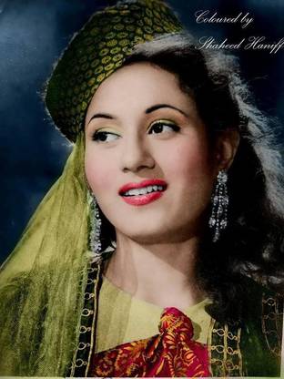 Madhubala HD Wall Poster Print (Texture Paper 12x18 Inches) Paper Print