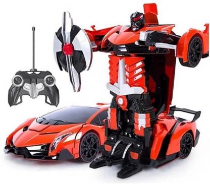 SANJARY CONTROL LAMBORGHINI TRANSFORMER CAR INTO ROBOT WITH RECHARGEABLE BATTERY (RED)