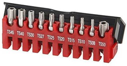 Automaze Force 21013 1/4 5 Sided Point Torx Star Tamperproof Bit Set Combo of 10 Piece Socket Set