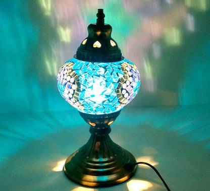 RoyaL Indian Craft 10 inch Imported Turkish Lamp\ Mosaic Lamp\ Table Lamp\ Night Lamp for Home and Gifting Table Lamp