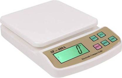 MEZIRE Electronic Digital 10 Kg Weight Scale Lcd Kitchen Weight Scale Machine Measure for Measuring Fruits,Spice,Food,Vegetable SF400A Weighing Scale  (White) Weighing Scale
