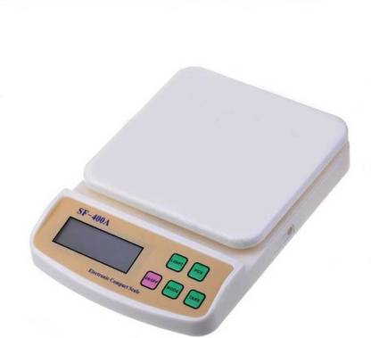 ROBMOB Premium Quality Electronic Compact Kitchen Scale SF-400A (1gm to 10kgs) Weighing Scale  (White) Weighing Scale