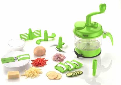 PALAK Turbo Dual Speed with vacuum base Food Processor 7 in 1 (green) Vegetable & Fruit Chopper