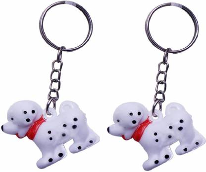 kd collections Cute Small Puppy Dog Keychain Keyring White Color Combo Key Chain