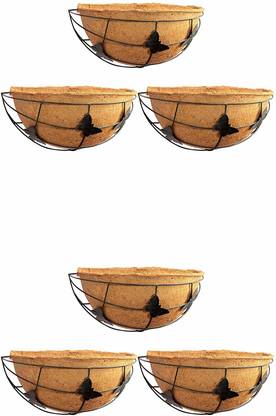 Coirgarden Coco Fiber Wall Hanging Basket - Window Hanging Planter Pots Butterfly Design - Coir Liner - Basket Liner 12 Inch (Pack of 6) Dia 30 cm, Height - 16 cm Plant Container Set