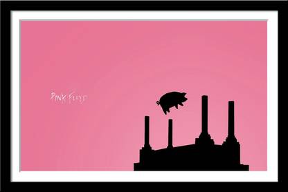 Pink Floyd - Pigs On Wings - Animals - Minimalist Music Minimalist Poste- Small Poster Paper - Framed (12 x 17 inches) - Multi - Colour Paper Print