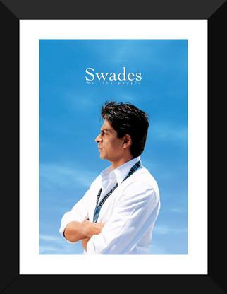 Swades - Shah Rukh Khan Bollywood - Small Poster Paper - Framed (12 x 17 inches) Paper Print