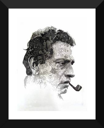 Satyajit Ray - Art Poster - Small Poster Paper - Framed (12 x 17 inches) Paper Print