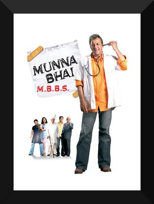 Munna Bhai MBBS - Small Poster Paper - Framed (12 x 17 inches) Paper Print
