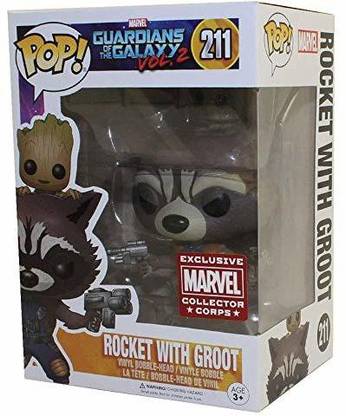 Funko Pop! Marvel Guardians Of The Galaxy Vol. 2 #211 Rocket With Groot Marvel Collector Corps Exclusive