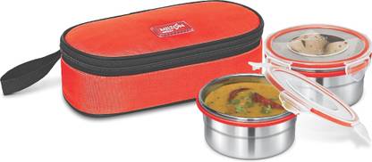MILTON Steal Meal Small 2 Container lunch box, Red 2 Containers Lunch Box