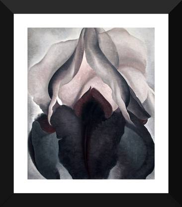 Georgia O'Keeffe - Black Iris - Small Poster Paper - Framed (12 x 17 inches) Paper Print