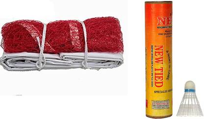 Klapp Badminton Net with Shuttle Cock (Red) Badminton Kit