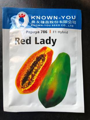 PEARL Red lady hybrid papaya 786 pack of 10 gm Seed