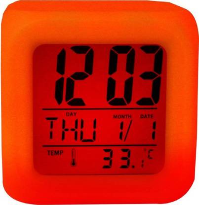 Kiros Digital Color Change Led Alarm Clock Calendar Temperature Desktop Clocks In India Kiros Digital Color Change Led, Desktop Digital Clock With Seconds