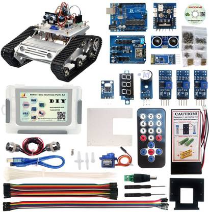 Kookye Robot Car Electronics Parts Kit with CD Tutorial for Arduino Tank Platform (Tank Chassis NOT Included)