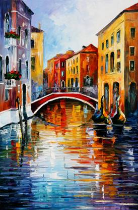HRDecoration CANAL IN VENICE Canvas Art print " Size Canvas 16 inch x 24 inch Painting