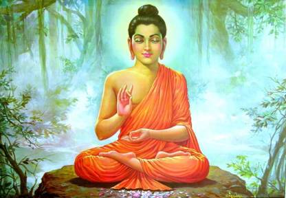 Chandigarh Graphic Gautam Budh Multicolor Wall Poster (CANVAS CLOTH 12x18 inch) Canvas Art