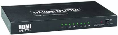 microware 1X8 8 Port Full HD HDMI Splitter Hub Repeater Amplifier 1080p 1 in 8 out HDMI Splitter Media Streaming Device