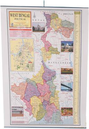 CRAFTWAFT'S WESTBENGAL MAP ROLLING CHART (24X20INCH) Photographic Paper