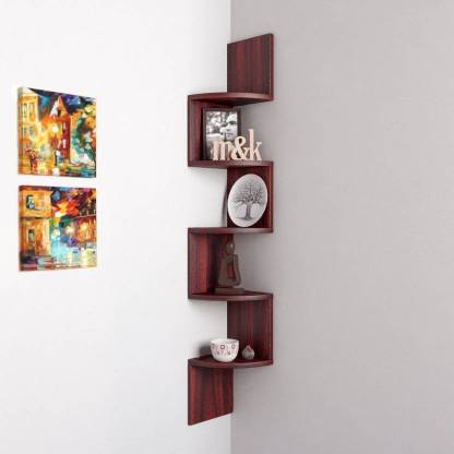 MartCrown wall zig zag wall decor Wooden Wall Shelf