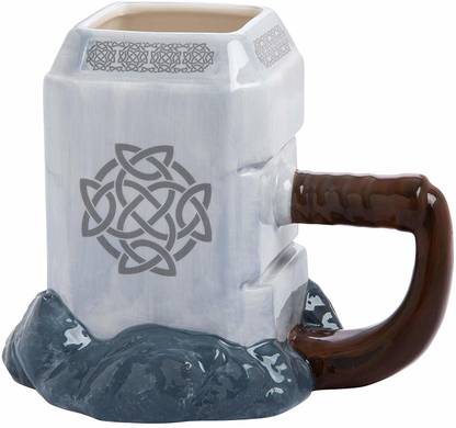 BONZEAL Thor Hammer Shaped Tea Cups Birthday Gifts for Boyfriend Brother Son Gift for Kids Him Friends Men Husband Ceramic Coffee Mug