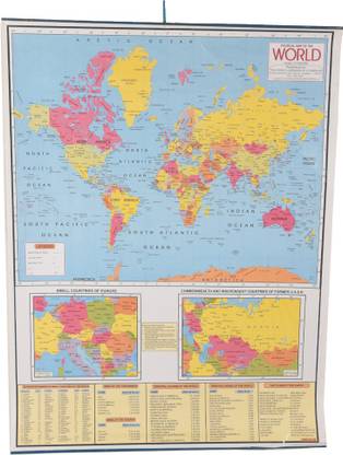 CRAFTWAFT'S WORLD MAP ROLLING CHART (24X20INCH) Photographic Paper