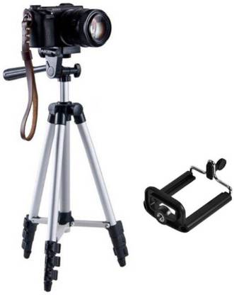 PSYCHE Metal Body Camera Tripod Stand With 3-Way Head Tripod for Digital Camera , Camcorder, Tripod 3110 with mobile Phone holder mount Tripod