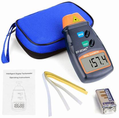 Divinext With Reflecting Tape Marks DT-2234C+ Digital Tachometer RPM Meter Digital Laser Beam Non-Contact Tachometer Handheld Rotating Speed Scale Meter 2.5-100000 Electronic RPM Photo Tachometer Takometer for Measuring the RPM/Speed of Any Rotational Part Digital Multimeter