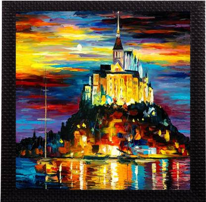 eCraftIndia Scenary View UV Matt Textured Ink 12 inch x 12 inch Painting