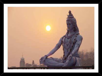 Lord Shiva / Shiv Shankar / Bhole Nath HD Wall Multicolor Poster Photo Frame (14x20 inch framed) Paper Print