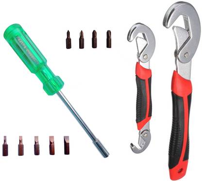 TAPARIA Bdspf and snap n grip pack of 2 home tool kit (bit driver set and snap n grip wrench set pack of 2) Hand Tool Kit