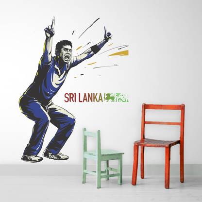 Impression Wall 61 cm Sri Lanka Cricket Team Player Angelo Mathews Self Adhesive Sticker