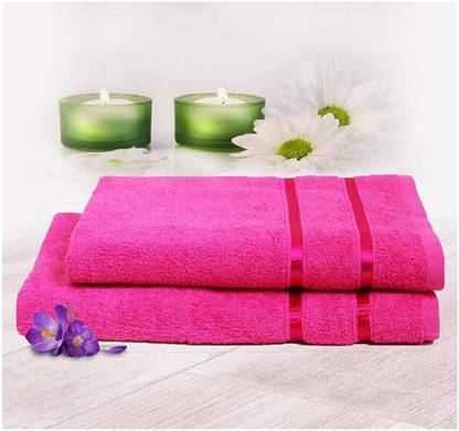 Talwar Home Decor Pink Bath Towel Pure Cotton 480 GSM Pack of 2 Super Soft Bath Towel Cotton 480 GSM Bath Towel Set