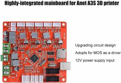 REES52 REES-1474 A1284-Base Control Board Mother Board Mainboard for Anet A3S DIY Self Assembly 3D Desktop Printer RepRap i3 Kit Micro Controller Board Electronic Hobby Kit