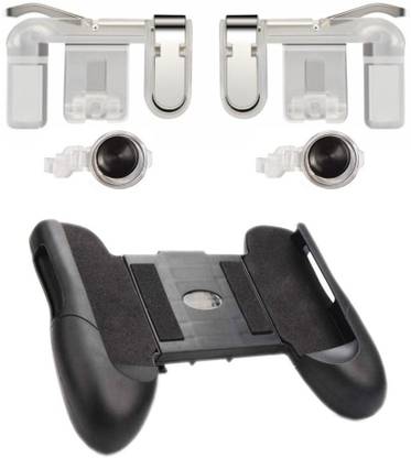 Finest 5in1 PUBG Mobile Game Controller Holder Stand Joypad and 1 Pair Gaming Metal Trigger Fire Button Aim Key For Rules of Survival, Battle Royale L1R1 Sensitive Shoot and Aim Gift Gaming Accessory Kit  Gaming Accessory Kit