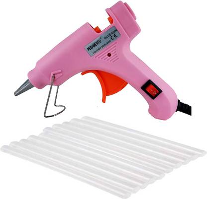 PEGAMENTO 20 Watt Pink Color Glue Gun with 10 Glue Sticks High Temperature Corded Glue Gun