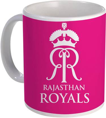 COLOR YARD best Rajasthan Royals with pink color background and logo on white Ceramic Coffee Mug
