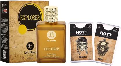 Lyla Blanc EDP Explorer Perfume (100 ml) + 2 Pocket Perfume (18 ml each) Combo Offer For Men Eau de Parfum  -  136 ml