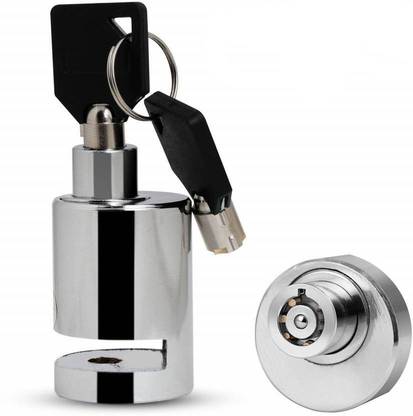 TRP Traders Heavy Duty Disc Brake Lock Anti Theft Stainless Steel 7mm Pin Wheel Locking Security Lock for Bike and Motorcycle (Chrome) " Heavy Duty Disc Brake Lock Disc Lock