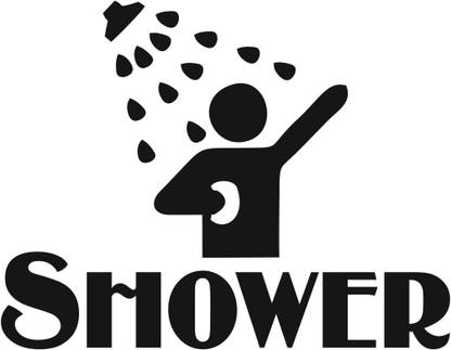 signEver Shower Bathroom Toilet Sign Sticker For Glass Door Home Office Hospital Mall Business L x H ( 20 cm x 15 cm) Emergency Sign