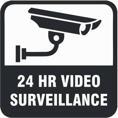 CGSignLab Basic Black Window Cling 24 Hour Video Surveillance 36x24 
