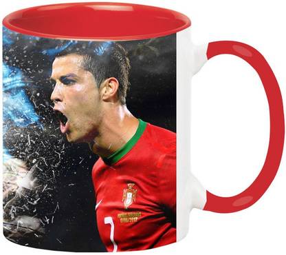 ARTBUG Cristiano Ronaldo -1465-Red Ceramic Coffee Mug
