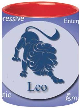 ARTBUG Ceramic Leo Zodiac Sign -368-Red Ceramic Coffee Mug