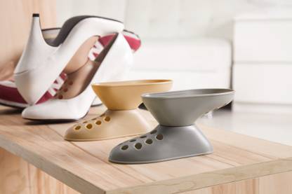 Royalkart Rotatable Portable Closet Shoes Holder Rack Wardrope High Heel Shoes Organizer Space Saver Frame Stand (Pack of 10) Plastic Shoe Stand