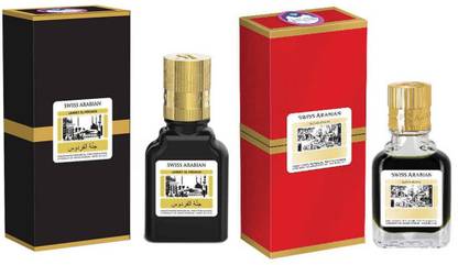 Swiss Arabian Jannat ul Firdaus 9ml Attar Red & Black Combo Pack Floral Attar