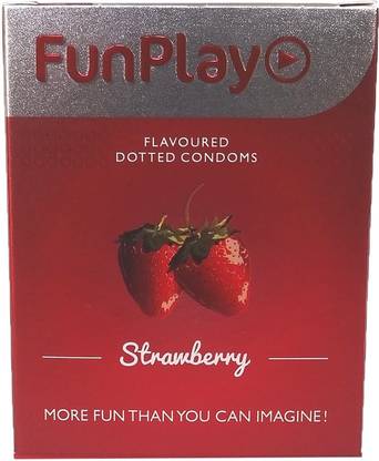 FunPlay Extra Dotted Strawberry Flavoured Condom 3S Condom
