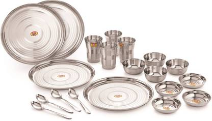 ANJALI Pack of 20 Stainless Steel Stainless Steel 20 Pcs Dinner set (Tool Finishes) Dinner Set
