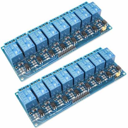 REES52 8 Channel DC 5V Relay Module with Optocoupler for Arduino UNO R3 MEGA 2560 1280 DSP ARM PIC AVR STM32 Raspberry Pi (Pack of 2) Micro Controller Board Electronic Hobby Kit